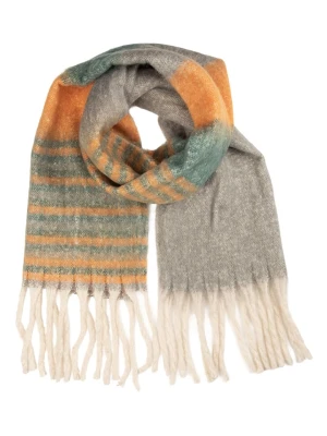 Clayre & Eef Szal w kolorze szaro-pomarańczowym - 180 x 50 cm rozmiar: onesize