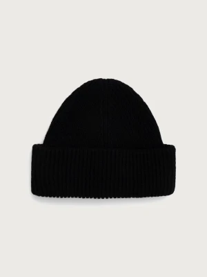 Cloimh czapka beanie damska wełniana czarny