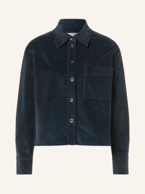 Closed Bluzka Koszulowa W Stylu Oversize Z Sztruksu blau GRANATOWY