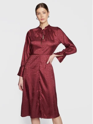 Closet London Sukienka codzienna D8522 Bordowy Regular Fit