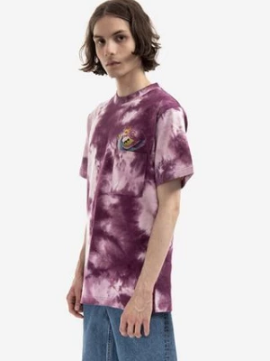 CLOT t-shirt bawełniany kolor fioletowy wzorzysty CLTES10008.PURPLE-PURPLE