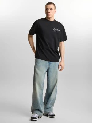Club t-shirt oversize męski czarny Klasyk