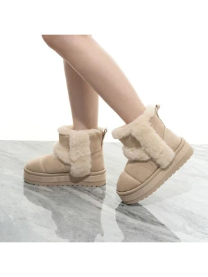 C'M Botki zimowe w kolorze beżowym rozmiar: 40