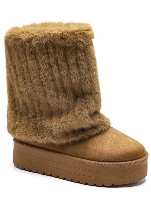 C'M Botki zimowe w kolorze jasnobrązowym rozmiar: 40