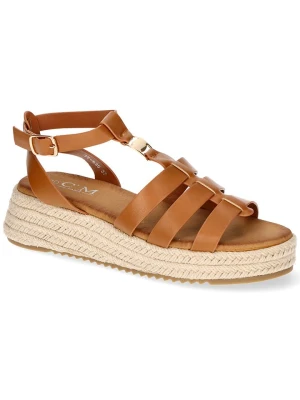 C'M Espadryle w kolorze jasnobrązowym na koturnie rozmiar: 36