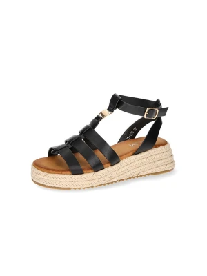 C'M Sandały w kolorze czarnym na koturnie rozmiar: 37