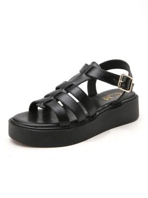 C'M Sandały w kolorze czarnym na obcasie rozmiar: 40