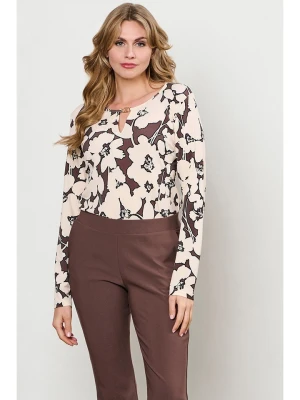 &Co Woman Koszulka "Vigo" w kolorze brązowo-kremowym rozmiar: L