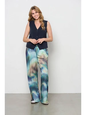 &Co Woman Spodnie "Julie" w kolorze niebiesko-beżowo-zielonym rozmiar: M