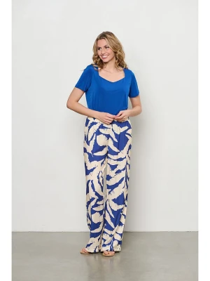 &Co Woman Spodnie w kolorze niebiesko-białym rozmiar: M