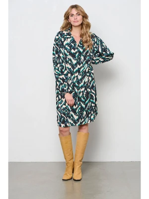 &Co Woman Sukienka "Alonsa" w kolorze szaro-kremowo-turkusowym rozmiar: L