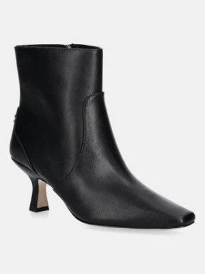 Coach botki skórzane Sculpted C Kitten Heel Leather Bootie damskie kolor czarny na szpilce CBP25