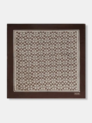 Coach chusta jedwabna kolor brązowy wzorzysta 29C2755