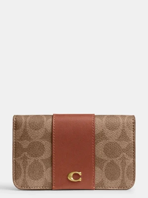 Coach etui na karty damskie beżowy