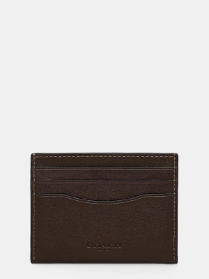Coach etui na karty damskie skórzane brązowy