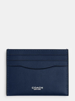 Coach etui na karty damskie skórzane granatowy
