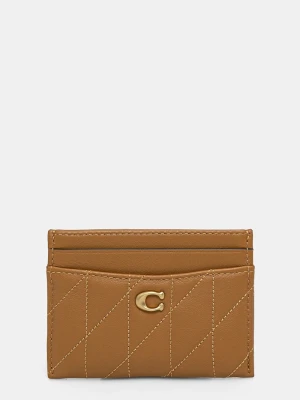 Coach etui na karty skórzane Essential Card Case beżowy