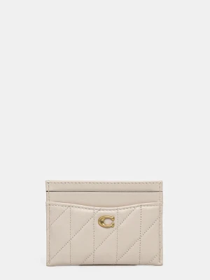 Coach etui na karty skórzane Essential Card Case beżowy