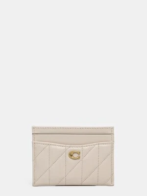 Coach etui na karty skórzane Essential Card Case kolor beżowy
