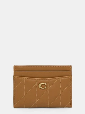 Coach etui na karty skórzane Essential Card Case kolor beżowy