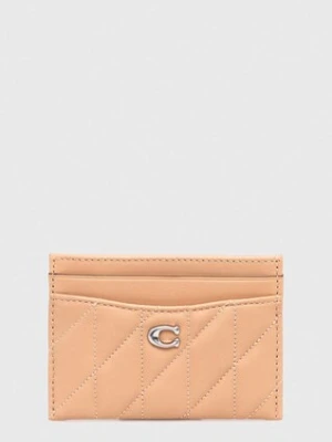 Coach etui na karty skórzane Essential Card Case kolor beżowy