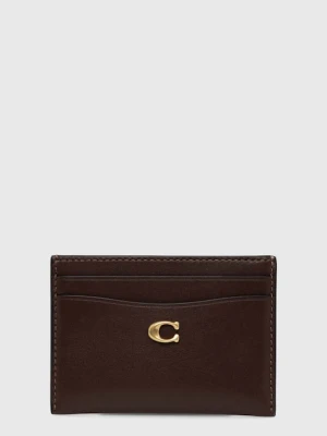 Coach etui na karty skórzane Essential Card Case kolor brązowy