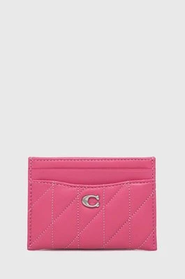 Coach etui na karty skórzane Essential Card Case kolor różowy