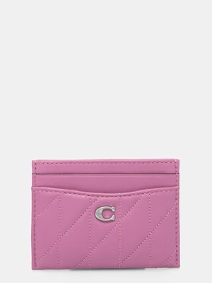 Coach etui na karty skórzane Essential Card Case kolor różowy
