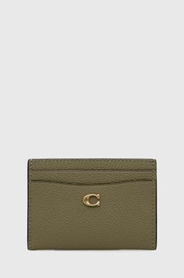 Coach etui na karty skórzane Essential Card Case kolor zielony