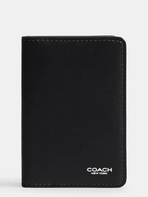 Coach etui na karty skórzane kolor czarny CZ036