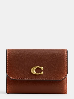 Coach etui na paszport damskie skórzane Essential Card Holder Wallet brązowy