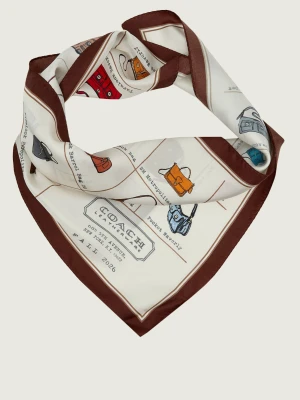 Coach Jedwabna chusta Originals Catalog Print ecru