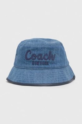 Coach kapelusz jeansowy kolor niebieski