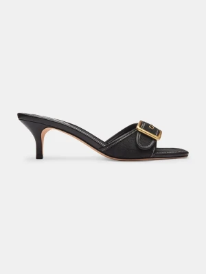 Coach klapki na niskim obcasie damskie Margot Sandal czarny