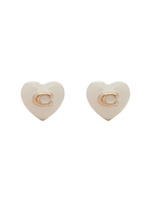 Coach Kolczyki Enamel Heart Stud Earrings 37479226GLD100 Srebrny