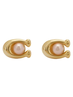 Coach Kolczyki Pearl Signature C Stud Earrings 37341922GLD651 Złoty