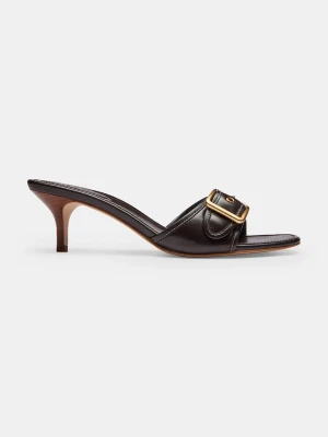 Coach Margot Leather klapki na niskim obcasie damskie skórzane