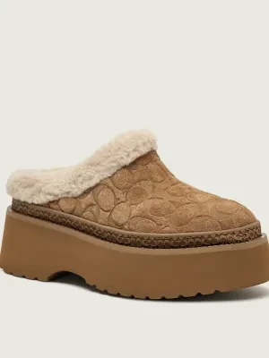 Coach Ocieplane mule Cecelia | shearling | zamsz | z dodatkiem wełny