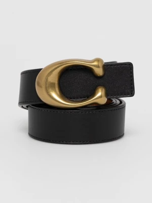 Coach Pasek skórzany 78175 damski kolor czarny