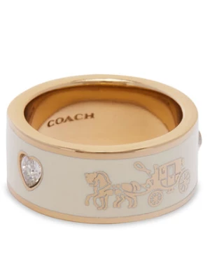 Coach Pierścionek Enamel Horse & Carriage Band Ring 37479034GLD100 Złoty