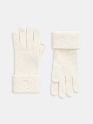 Coach rękawiczki z dodatkiem wełny damskie kolor beżowy 29CCM98