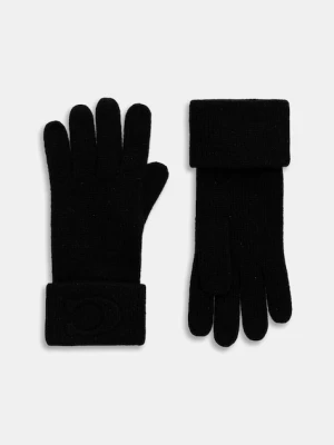 Coach rękawiczki z dodatkiem wełny damskie kolor czarny 29CCM98