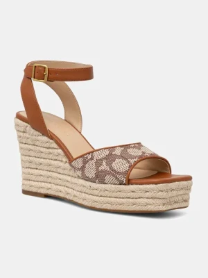 Coach espadryle Signature kolor brązowy CAS80