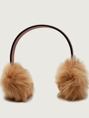 Coach Skórzane nauszniki SIGNATURE C | shearling