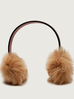 Coach Skórzane nauszniki SIGNATURE C | shearling