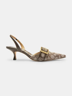 Coach szpilki Margot kolor beżowy CCV93