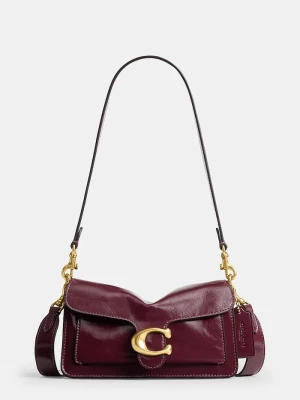 Coach torebka crossbody damska skórzana Glazed Leather Soft Grain Tabby 20 bordowy