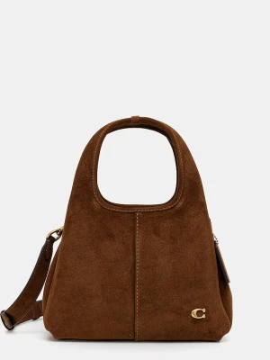 Coach torebka crossbody damska zamszowa brązowy