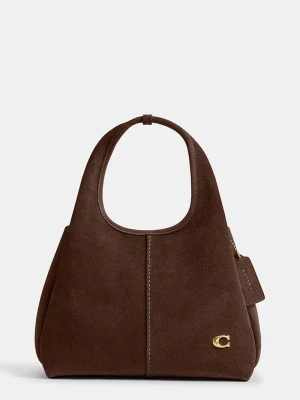 Coach torebka crossbody damska zamszowa Suade Lana Shoulder Bag 23 brązowy