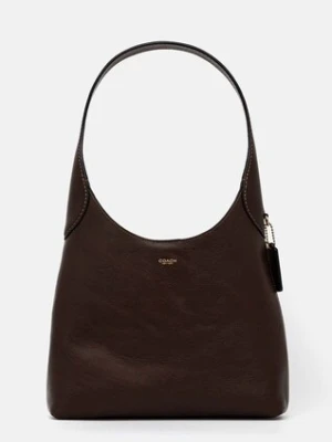 Coach torebka skórzana kolor brązowy CU068